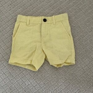 Janie & Jack Boy’s Yellow Linen Shorts